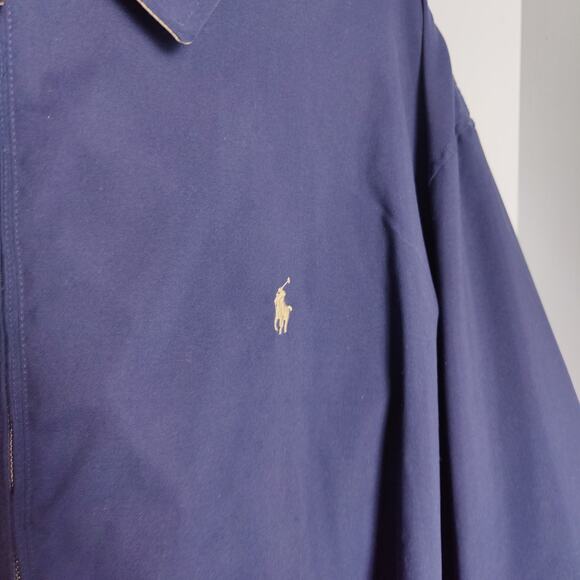 Polo Ralph Lauren Men's Sz XLT Navy Blue Bi-Swing Full Zip Windbreaker Jacket - Picture 2 of 7